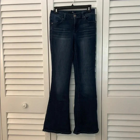 1822 Denim Dark Indigo Flare Jeans - Picture 1 of 3